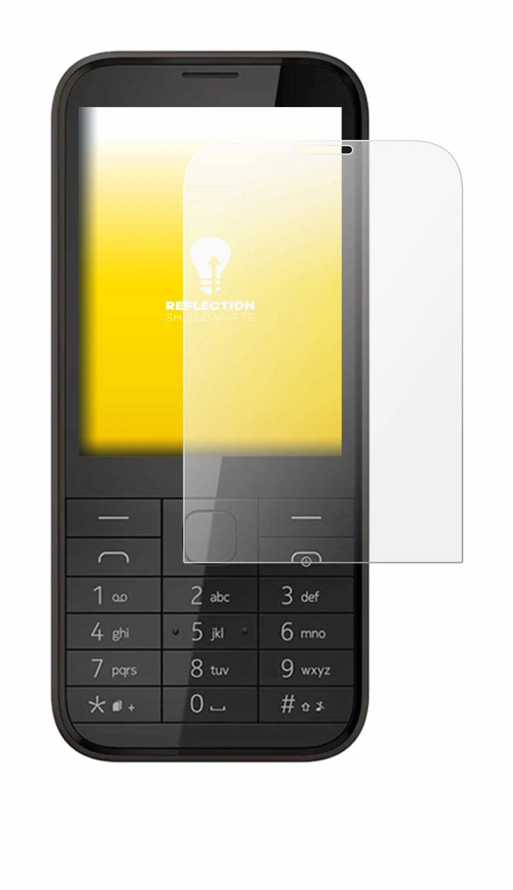 Image de l'appareil Nokia 225 avec une grande variété de protections d'écran.
