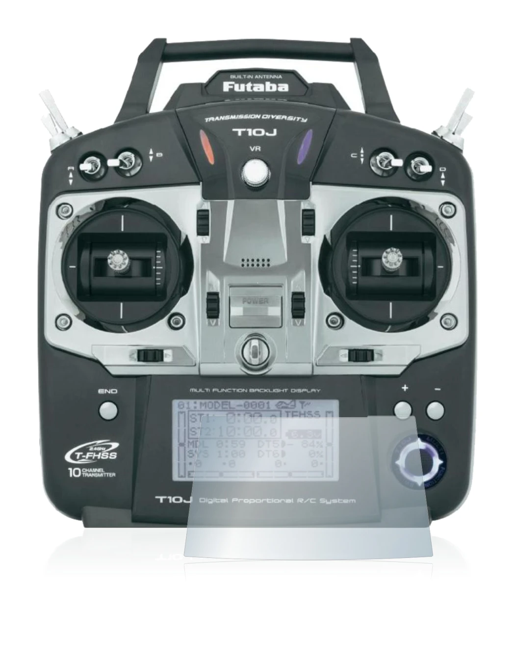 Image de l'appareil Robbe Futaba T10J avec une grande variété de protections d'écran.