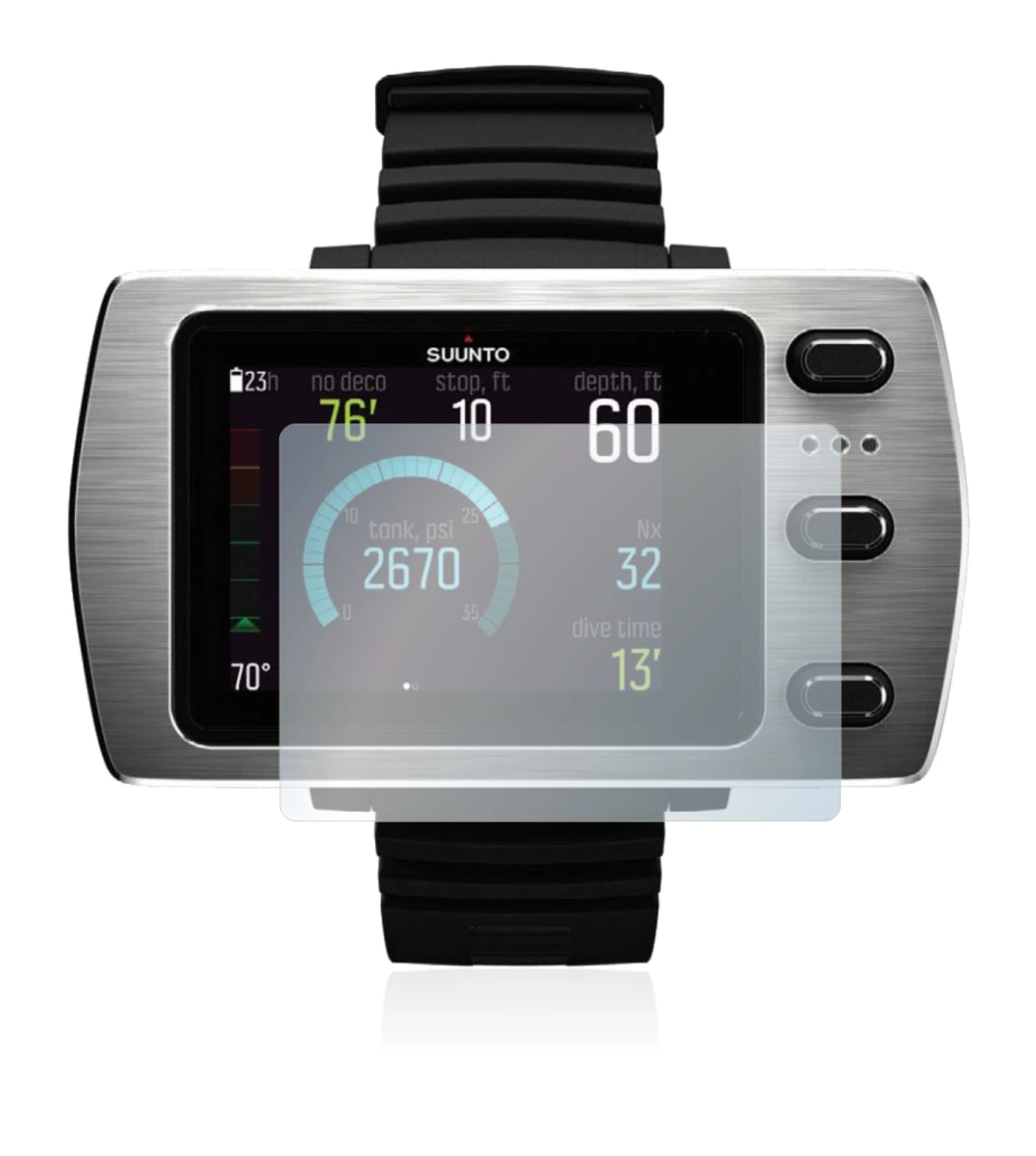 Image de l'appareil Suunto Eon Steel avec une grande variété de protections d'écran.