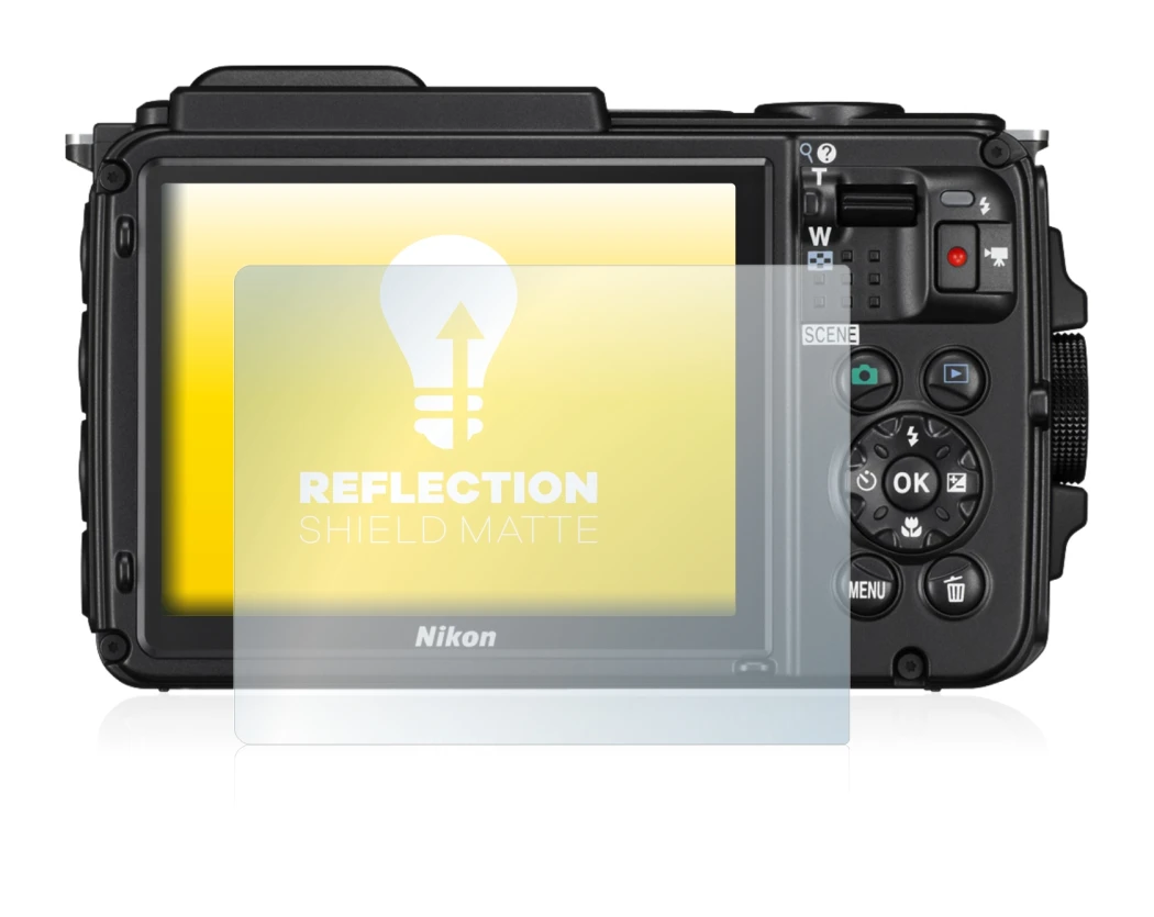 Image de l'appareil Nikon Coolpix AW130 avec une grande variété de protections d'écran.