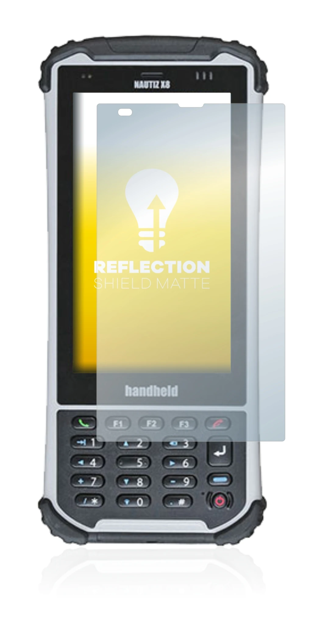 Image de l'appareil Handheld Nautiz X8 avec une grande variété de protections d'écran.