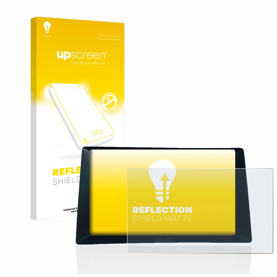 Face avant d’un emballage produit avec le logo de la marque upscreen. À côté, l’appareil Audi A5 8T 2010 MMI 3G High est repré