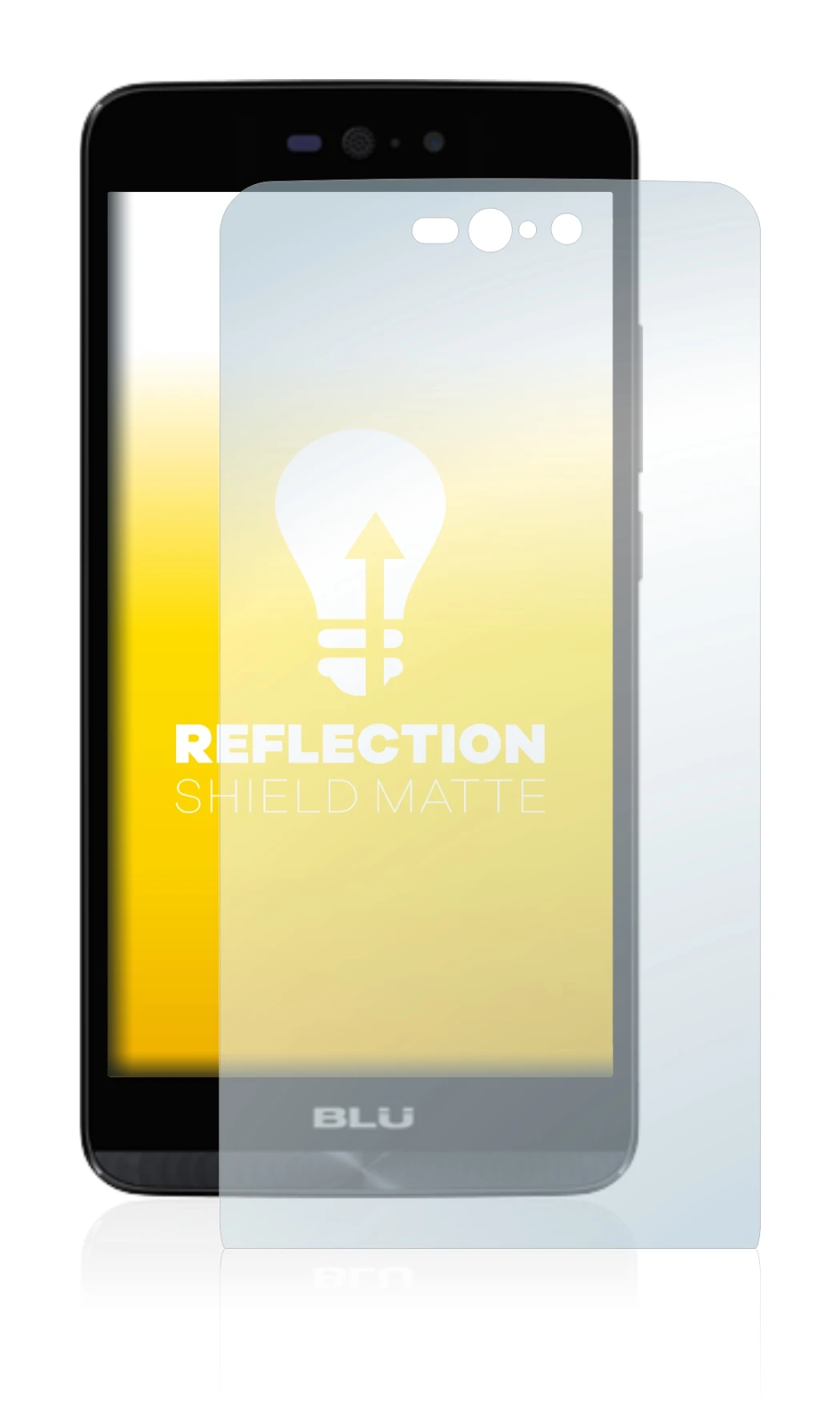 Image de l'appareil BLU Dash X LTE avec une grande variété de protections d'écran.