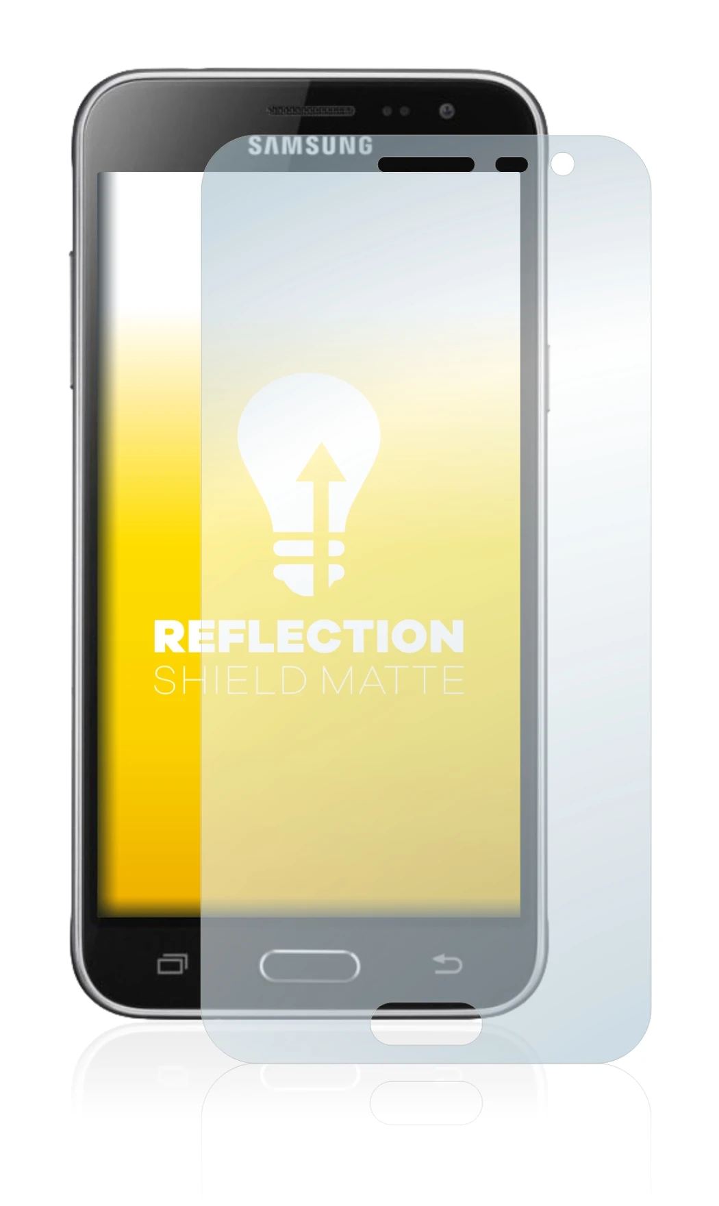 Image de l'appareil Samsung Galaxy J3 Duos 2016 avec une grande variété de protections d'écran.