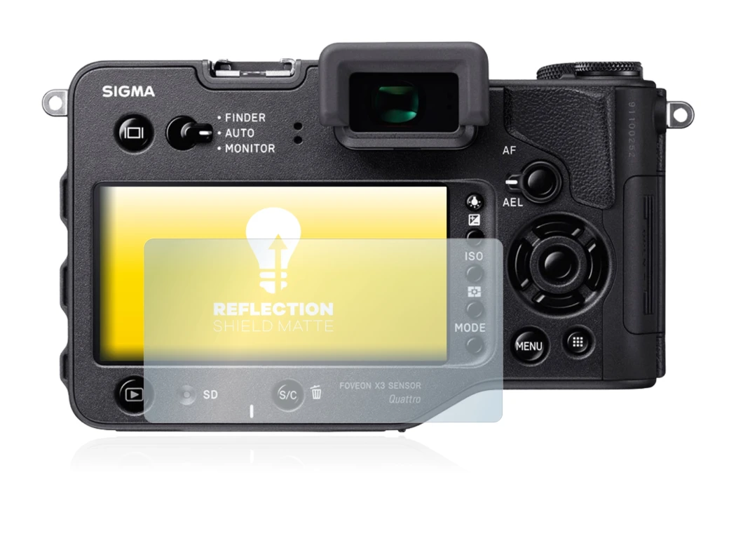 Image de l'appareil Sigma SD Quattro H avec une grande variété de protections d'écran.