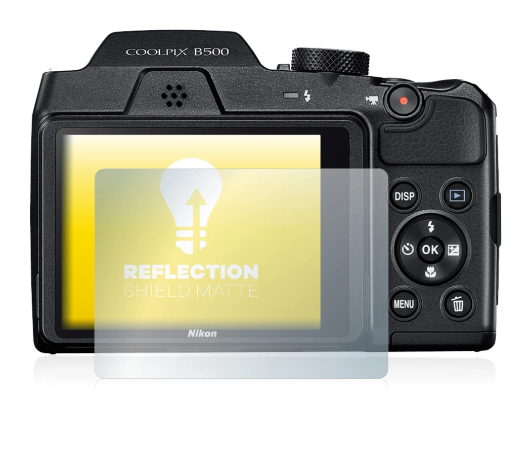 Image de l'appareil Nikon Coolpix B500 avec une grande variété de protections d'écran.