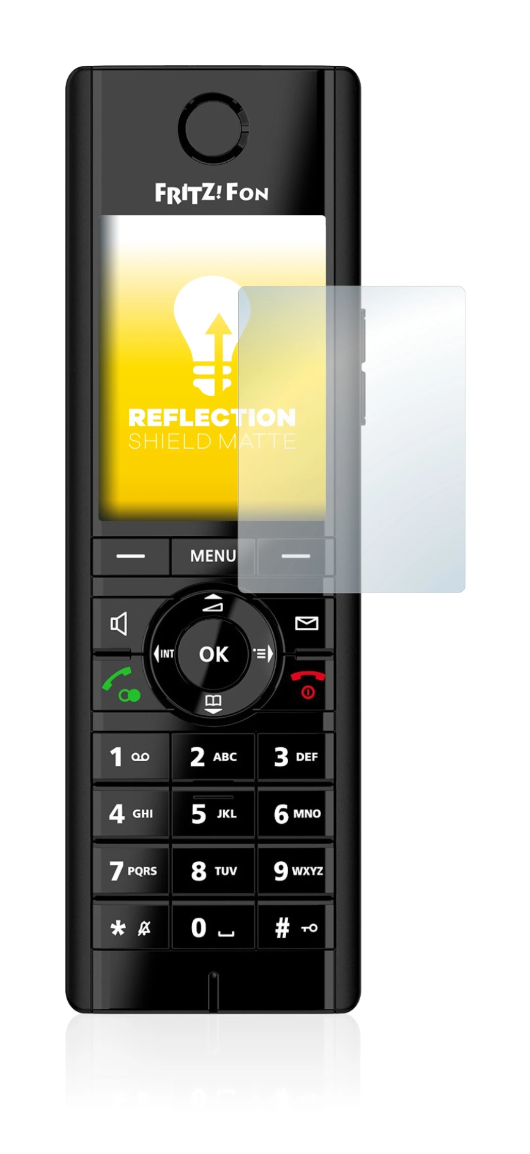 Image de l'appareil AVM Fritz!Fon C5 avec une grande variété de protections d'écran.