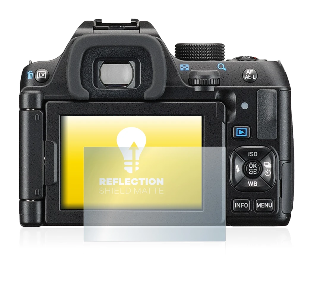 Image de l'appareil Pentax K-70 avec une grande variété de protections d'écran.