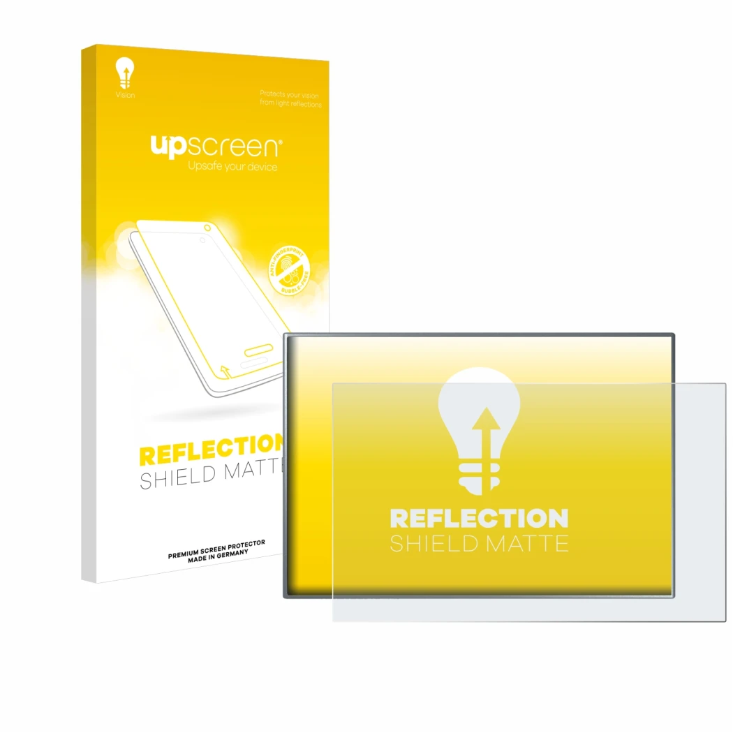 Face avant d’un emballage produit avec le logo de la marque upscreen. À côté, l’appareil Siemens Simatic HMI KTP 900 Basic est