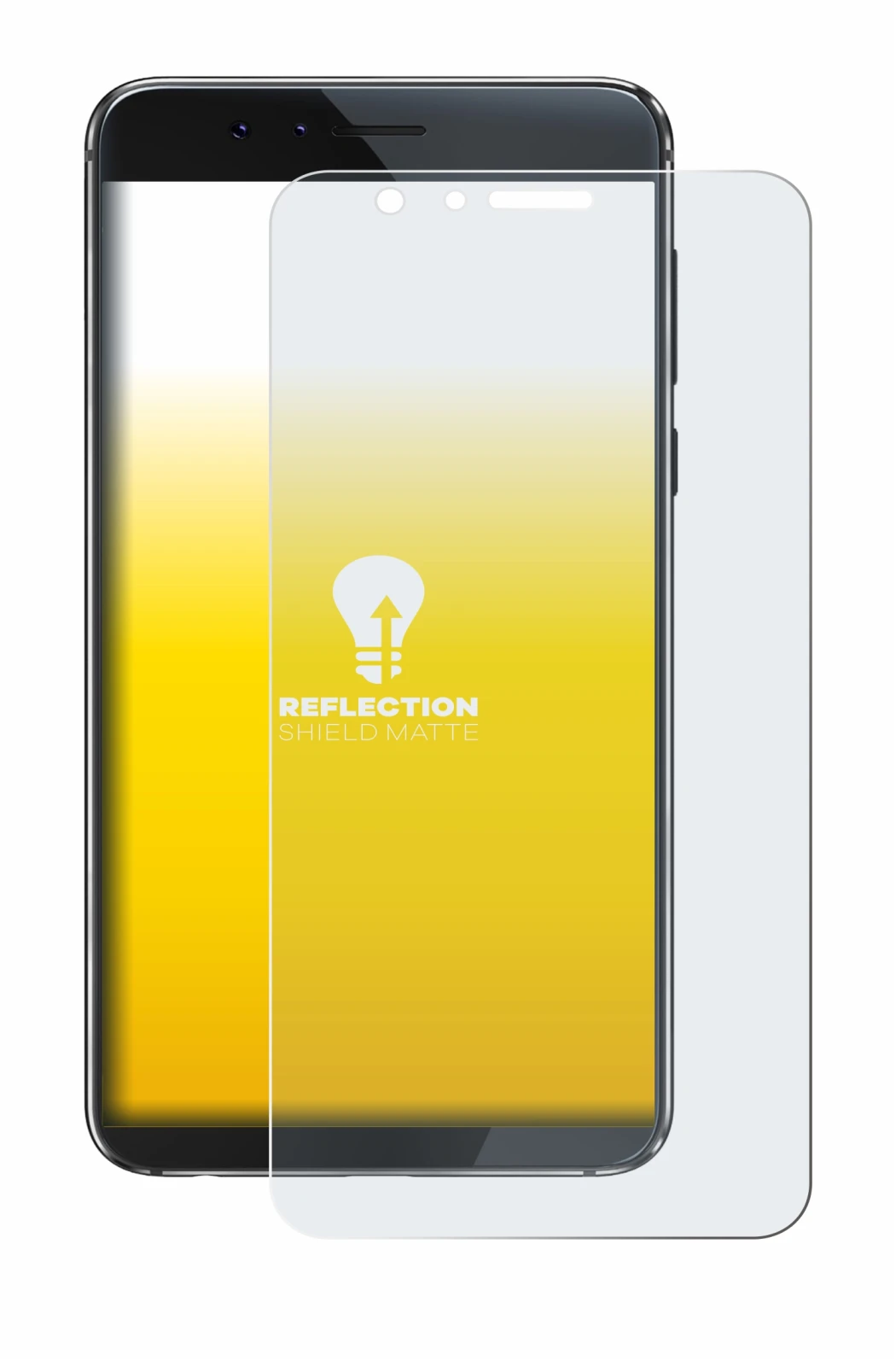 Image de l'appareil Honor 8 avec une grande variété de protections d'écran.