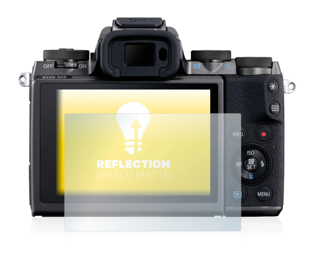 Image de l'appareil Canon EOS M5 avec une grande variété de protections d'écran.