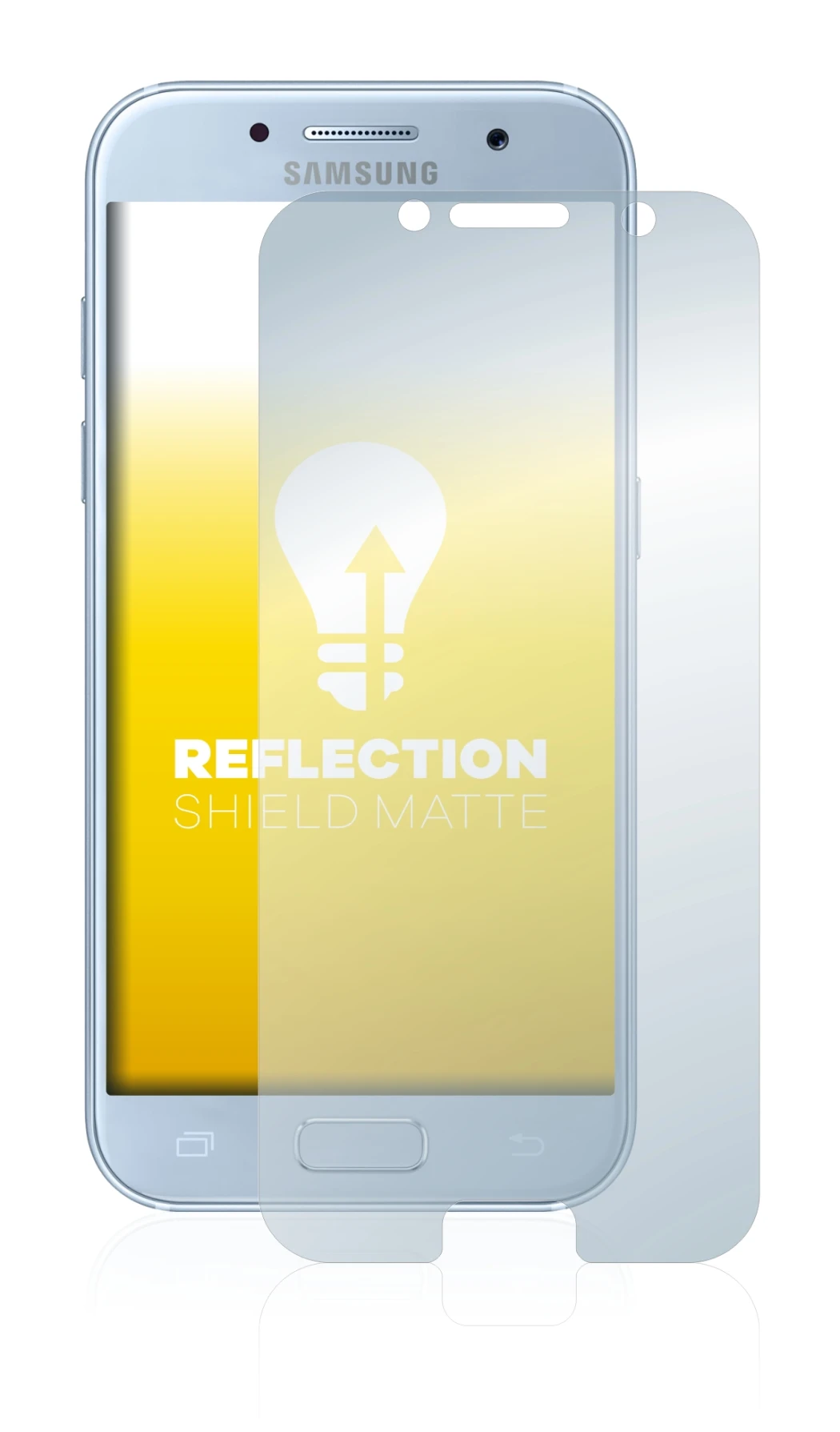 Image de l'appareil Samsung Galaxy A5 2017 avec une grande variété de protections d'écran.