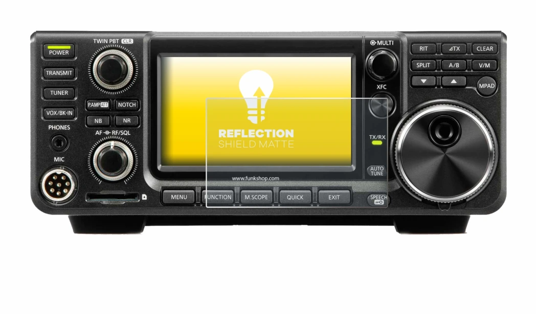 Image de l'appareil Icom IC-7300 avec une grande variété de protections d'écran.