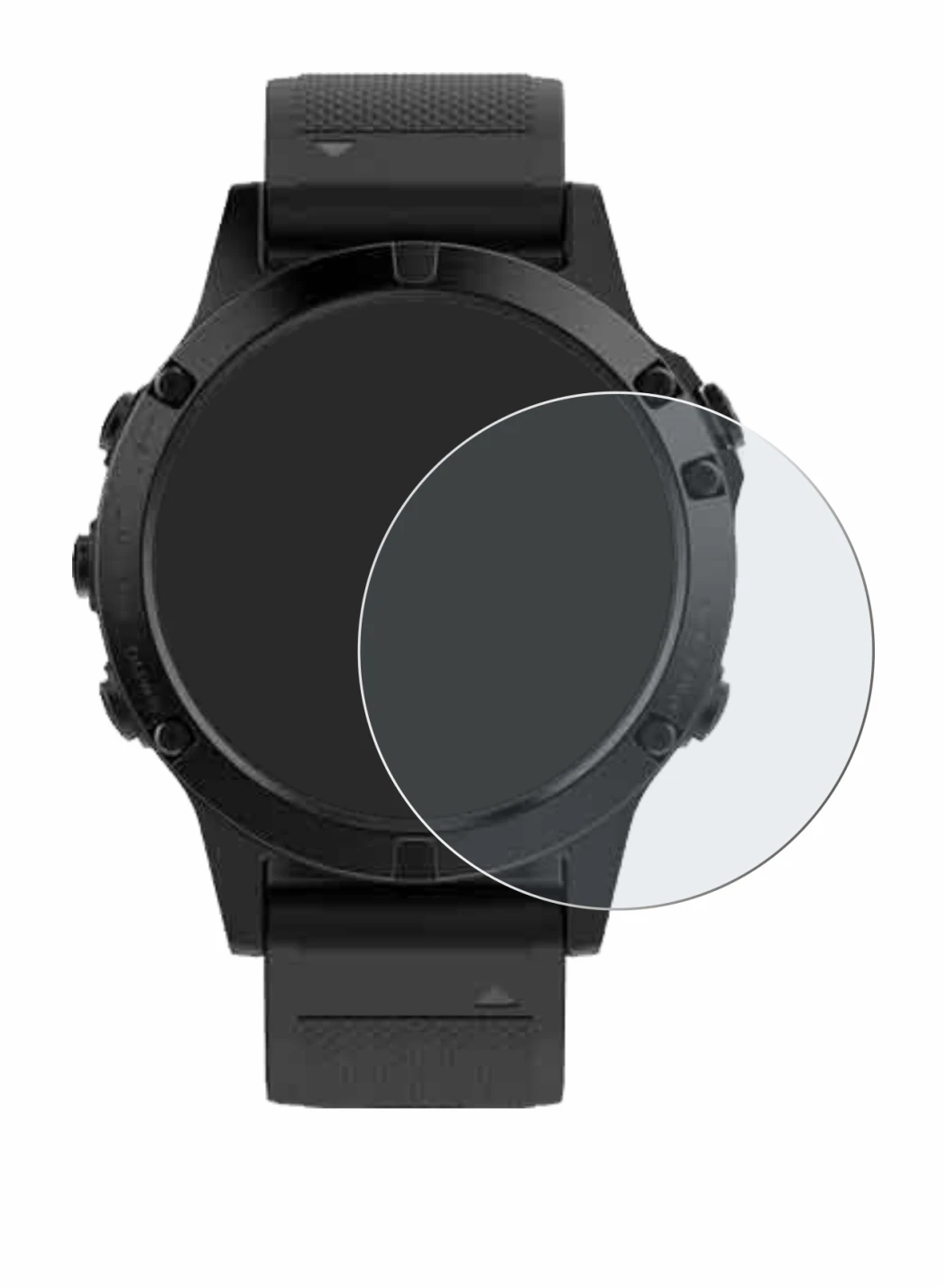 Image de l'appareil Garmin Fenix 5 (47 mm) avec une grande variété de protections d'écran.
