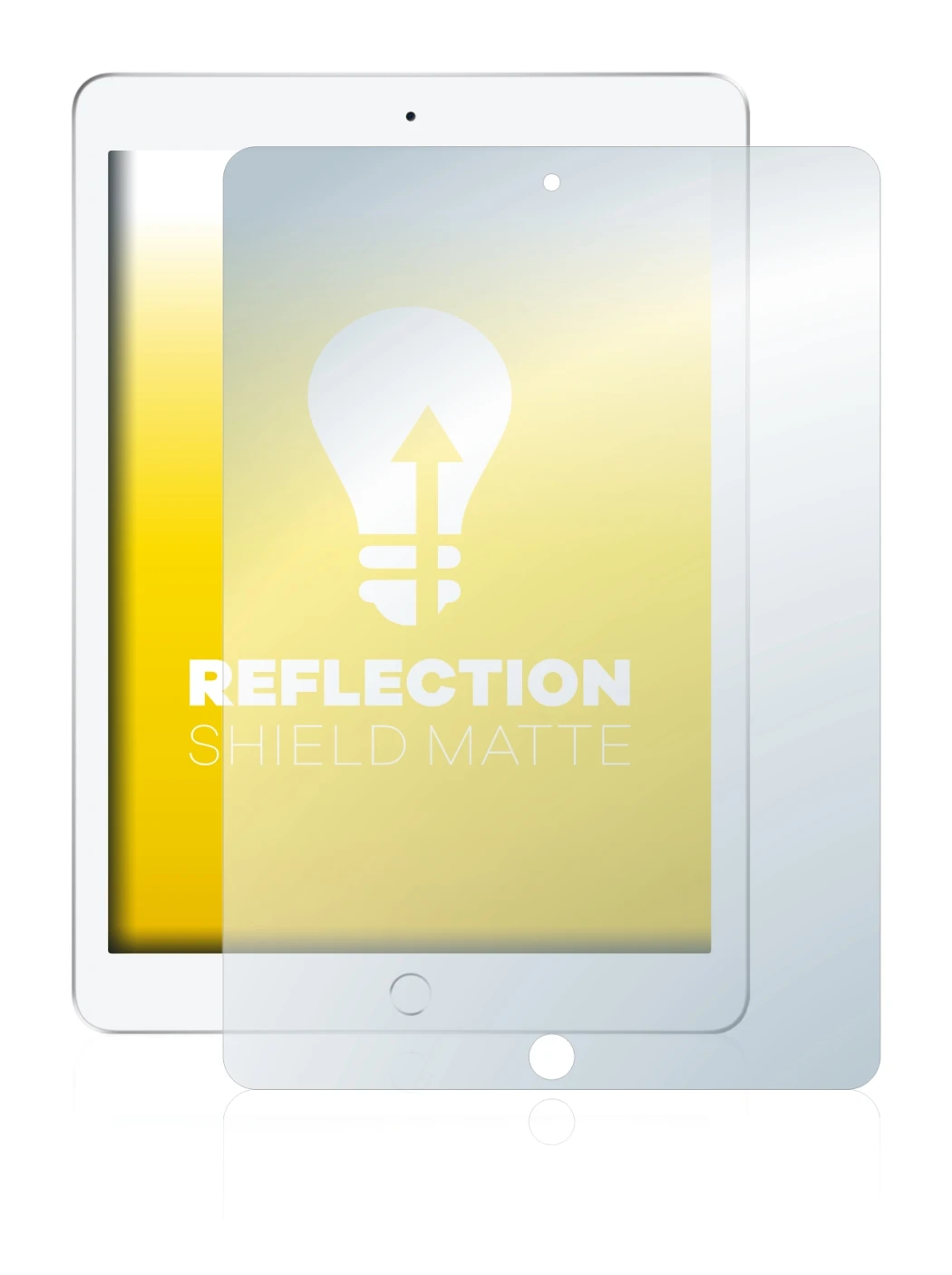 Image de l'appareil Apple iPad 9.7 2017 (5ème Gen.) avec une grande variété de protections d'écran.