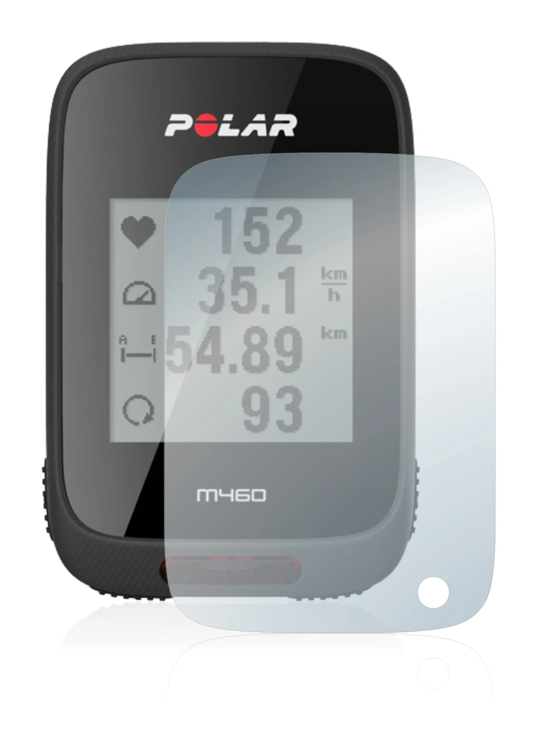 Image de l'appareil Polar M460 avec une grande variété de protections d'écran.