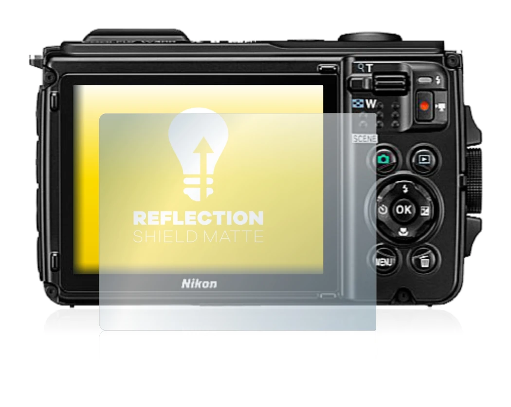 Image de l'appareil Nikon Coolpix W300 avec une grande variété de protections d'écran.