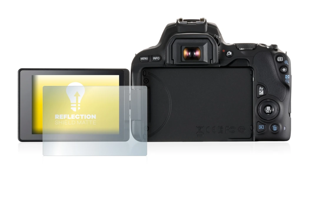 Image de l'appareil Canon EOS 200D avec une grande variété de protections d'écran.