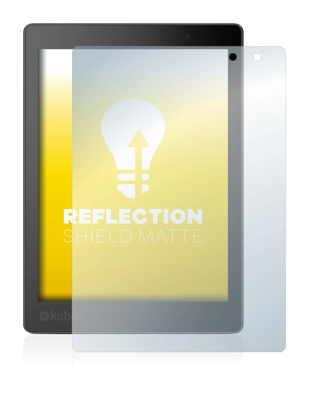 Image de l'appareil Kobo Aura One avec une grande variété de protections d'écran.