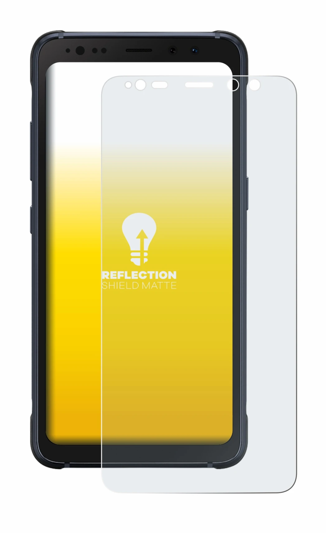 Image de l'appareil Samsung Galaxy S8 Active avec une grande variété de protections d'écran.