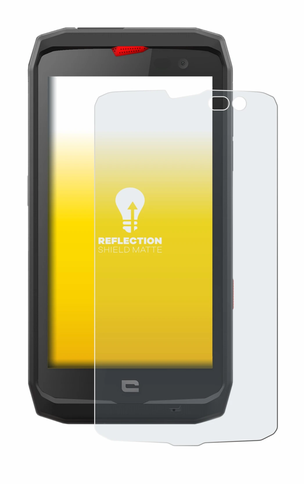 Image de l'appareil Crosscall Action X3 avec une grande variété de protections d'écran.