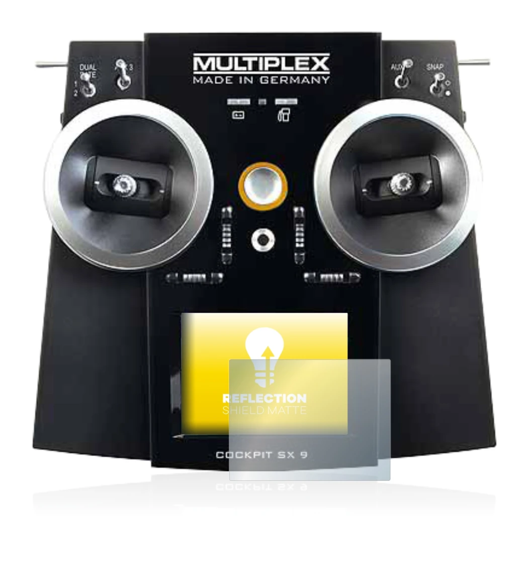 Image de l'appareil Multiplex Cockpit SX9 avec une grande variété de protections d'écran.