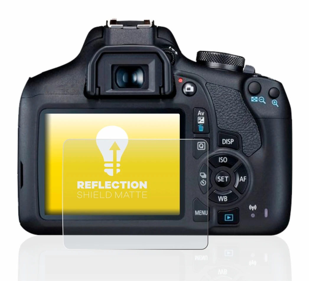 Image de l'appareil Canon EOS 2000D avec une grande variété de protections d'écran.
