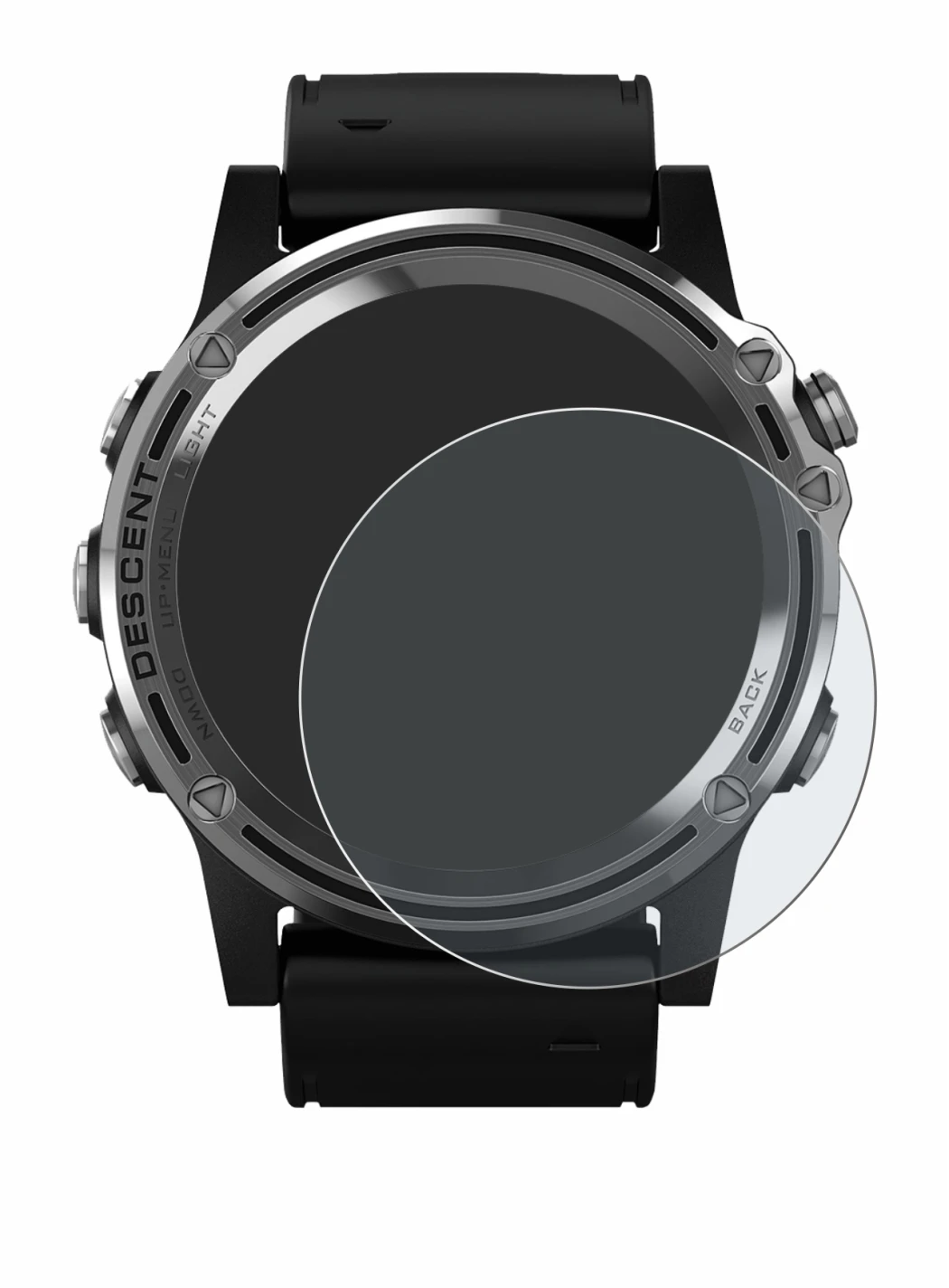 Image de l'appareil Garmin Descent Mk1 avec une grande variété de protections d'écran.