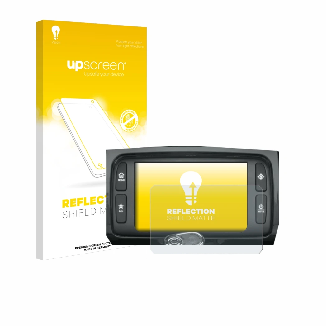Face avant d’un emballage produit avec le logo de la marque upscreen. À côté, l’appareil Harley Davidson Boom Box 6.5 est repr