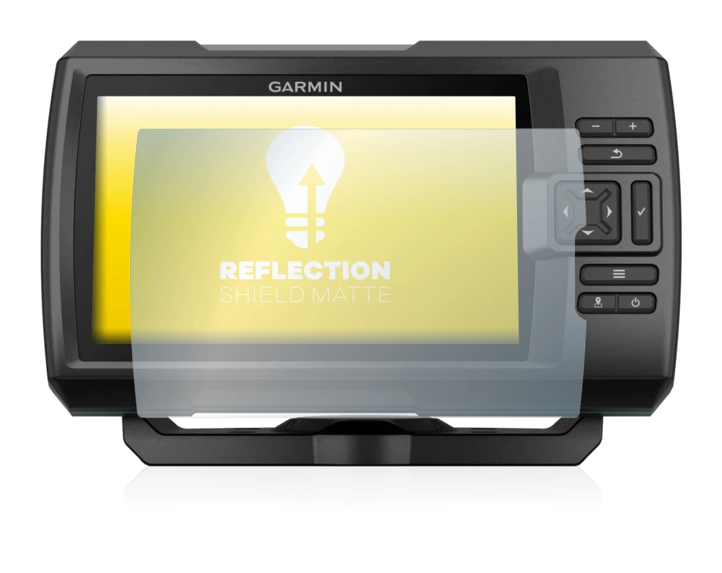 Image de l'appareil Garmin Striker Plus 7cv avec une grande variété de protections d'écran.