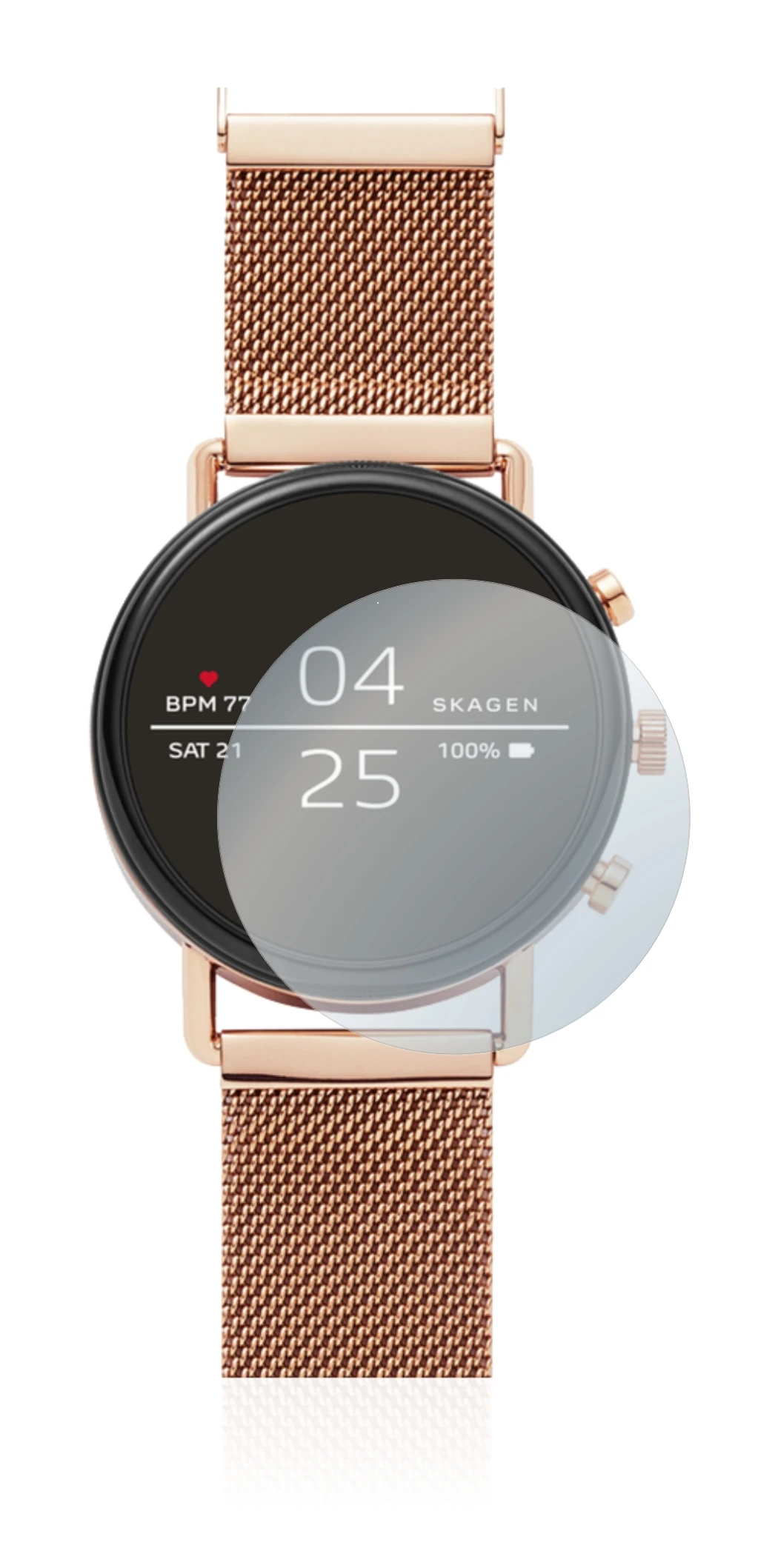 Image de l'appareil Skagen Smartwatch Falster 40mm avec une grande variété de protections d'écran.