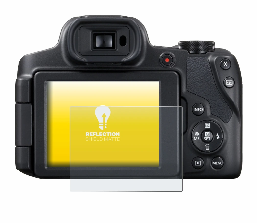 Image de l'appareil Canon PowerShot SX70 HS avec une grande variété de protections d'écran.