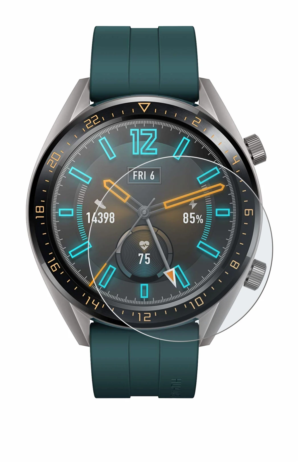 Image de l'appareil Huawei Watch GT Active avec une grande variété de protections d'écran.