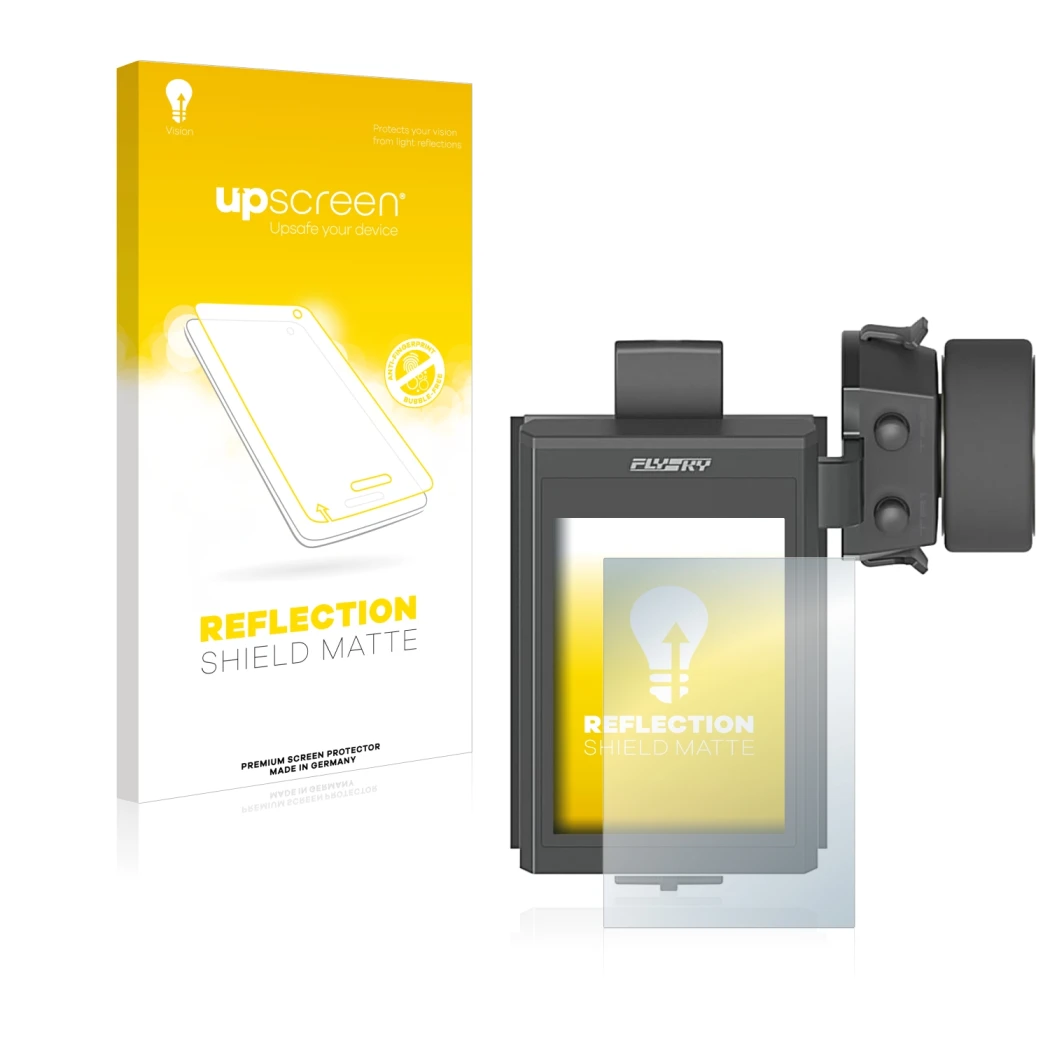 Face avant d’un emballage produit avec le logo de la marque upscreen. À côté, l’appareil FlySky FS-NB4 est représenté avec la