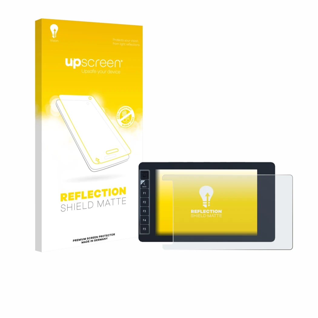 Face avant d’un emballage produit avec le logo de la marque upscreen. À côté, l’appareil SmallHD 703 Bolt Wireless Monitor est