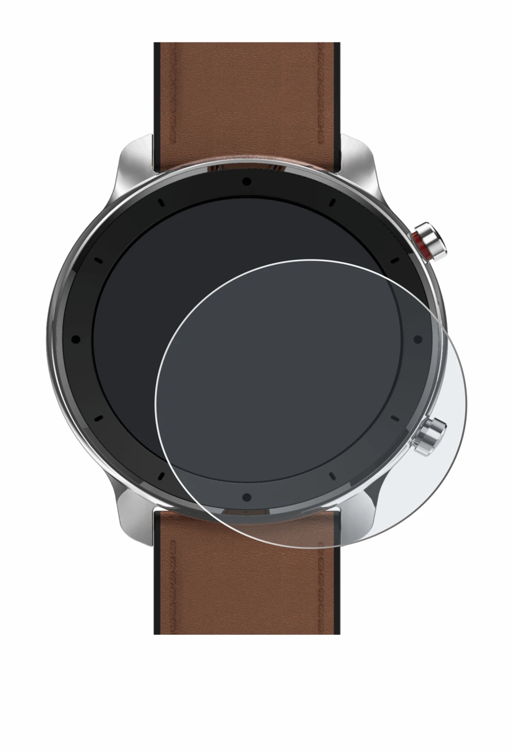 Image de l'appareil Huami Amazfit GTR (47 mm) avec une grande variété de protections d'écran.