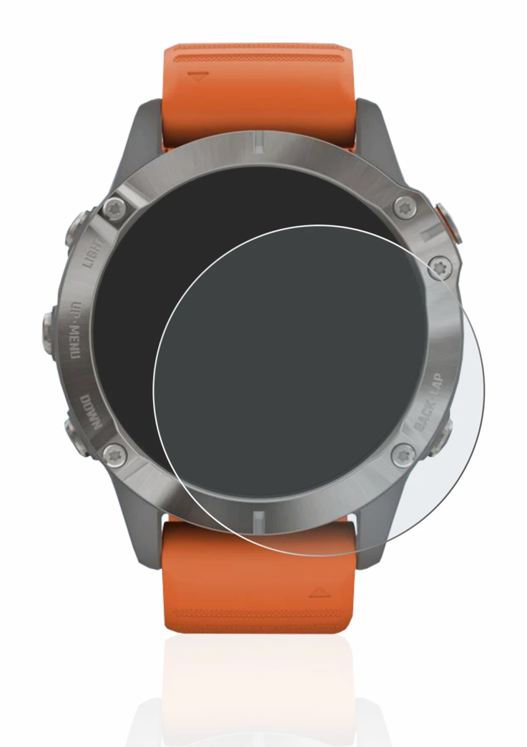Image de l'appareil Garmin Fenix 6 Pro avec une grande variété de protections d'écran.
