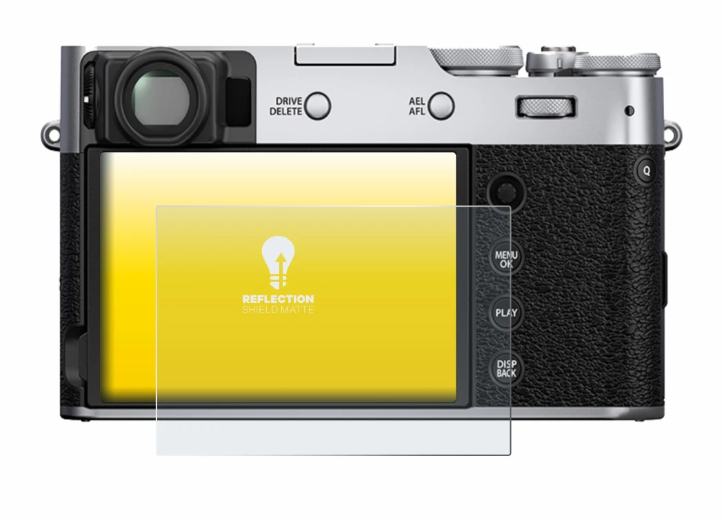 Image de l'appareil Fujifilm X100V avec une grande variété de protections d'écran.