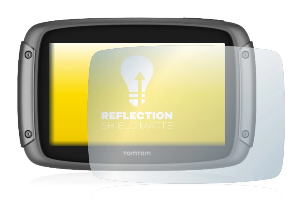 Image de l'appareil TomTom Rider 50 avec une grande variété de protections d'écran.