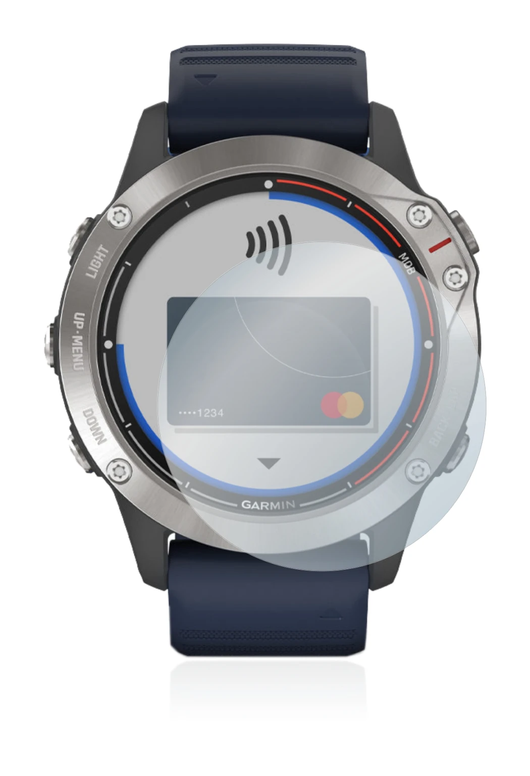 Image de l'appareil Garmin quatix 6 avec une grande variété de protections d'écran.