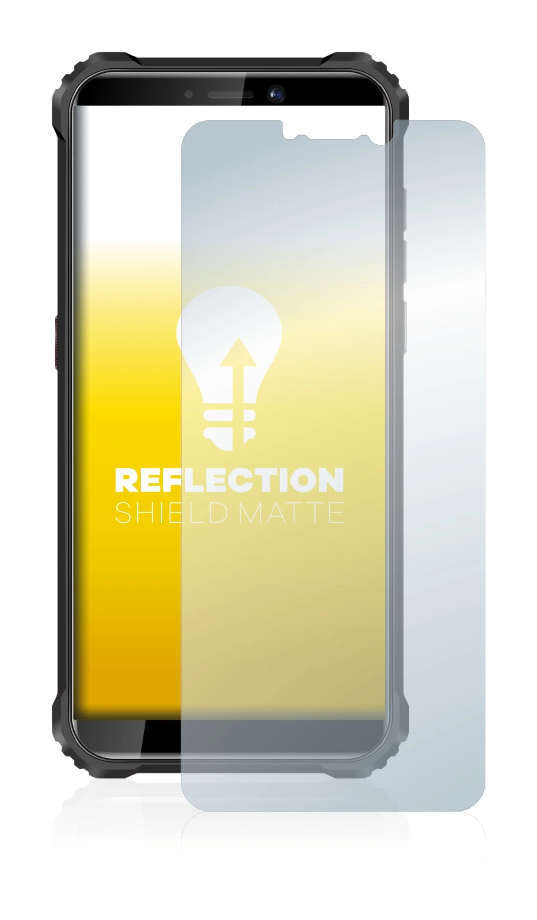 Image de l'appareil Oukitel WP5 avec une grande variété de protections d'écran.