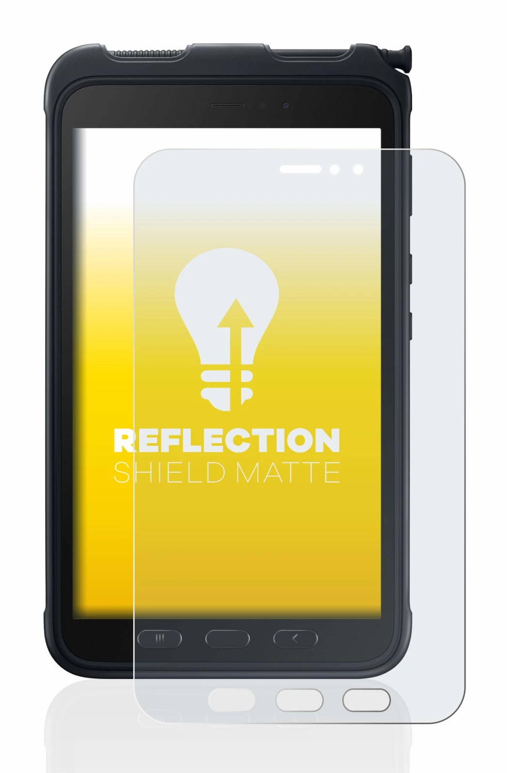 Image de l'appareil Samsung Galaxy Tab Active 3 avec une grande variété de protections d'écran.