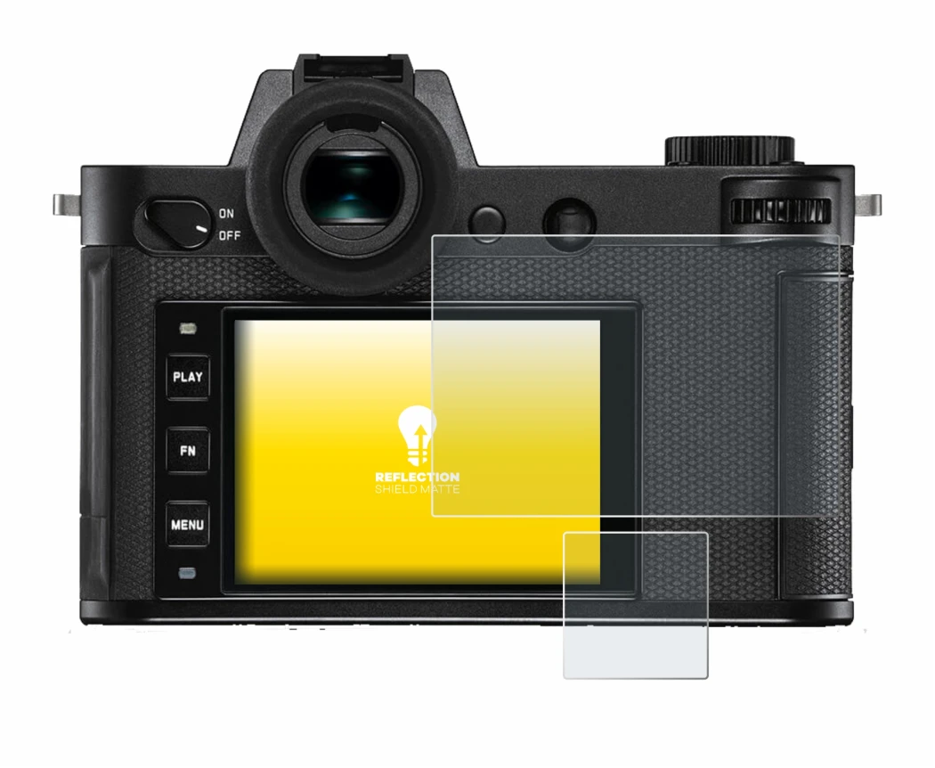 Image de l'appareil Leica SL2-S avec une grande variété de protections d'écran.