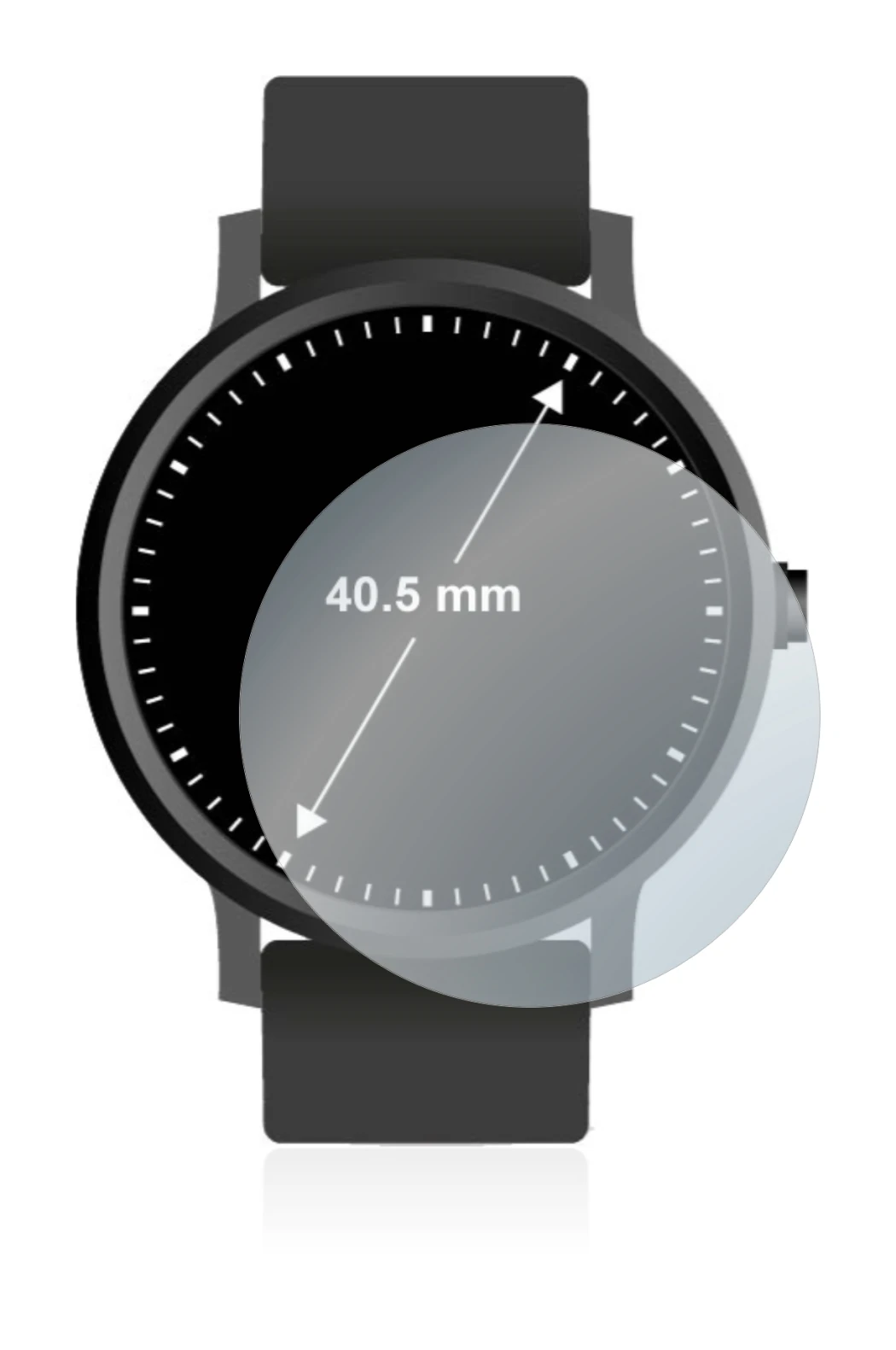 Image de l'appareil Montres (Circulaire, ø: 40.5 mm) avec une grande variété de protections d'écran.