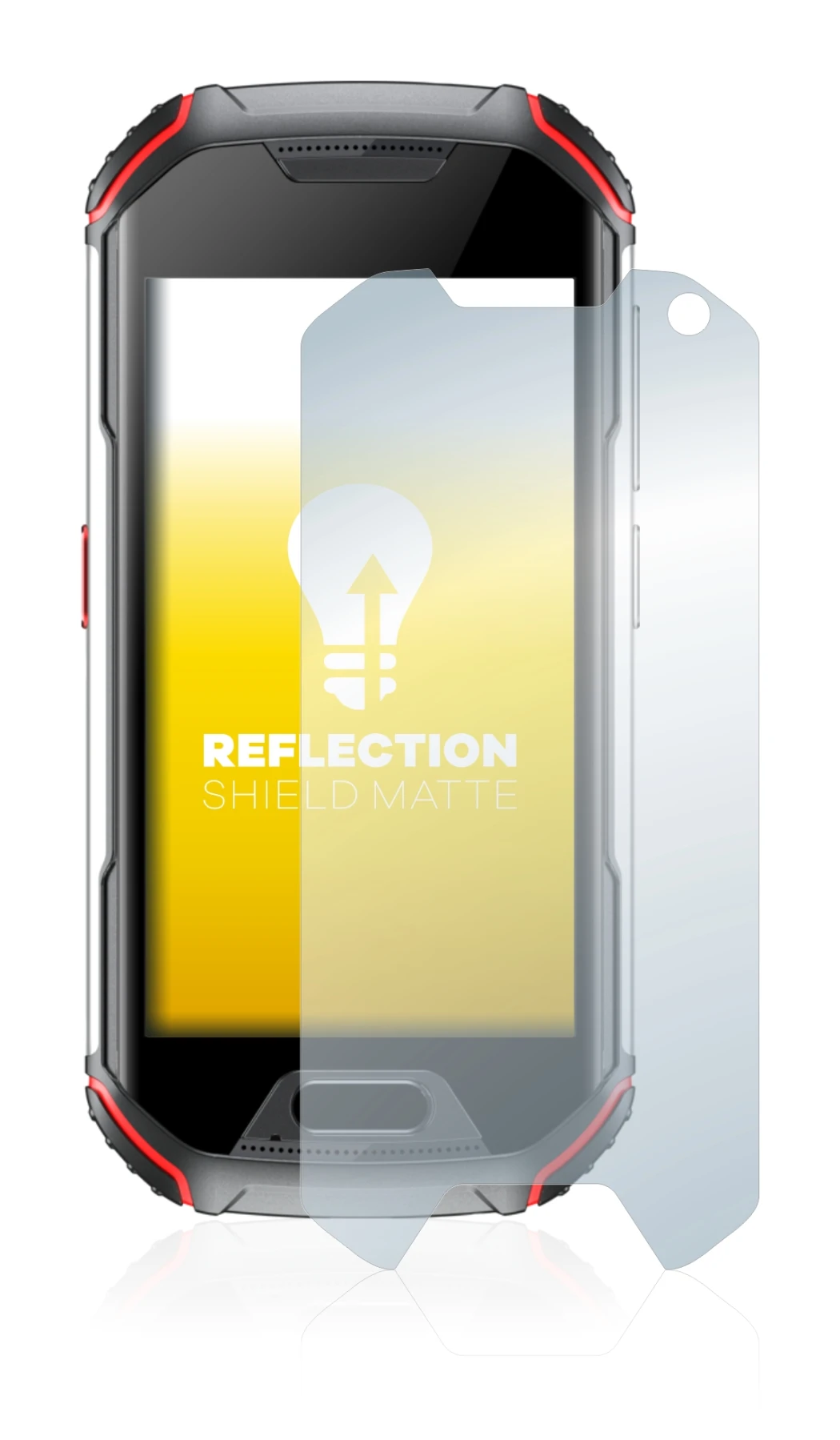 Image de l'appareil Unihertz Atom XL avec une grande variété de protections d'écran.