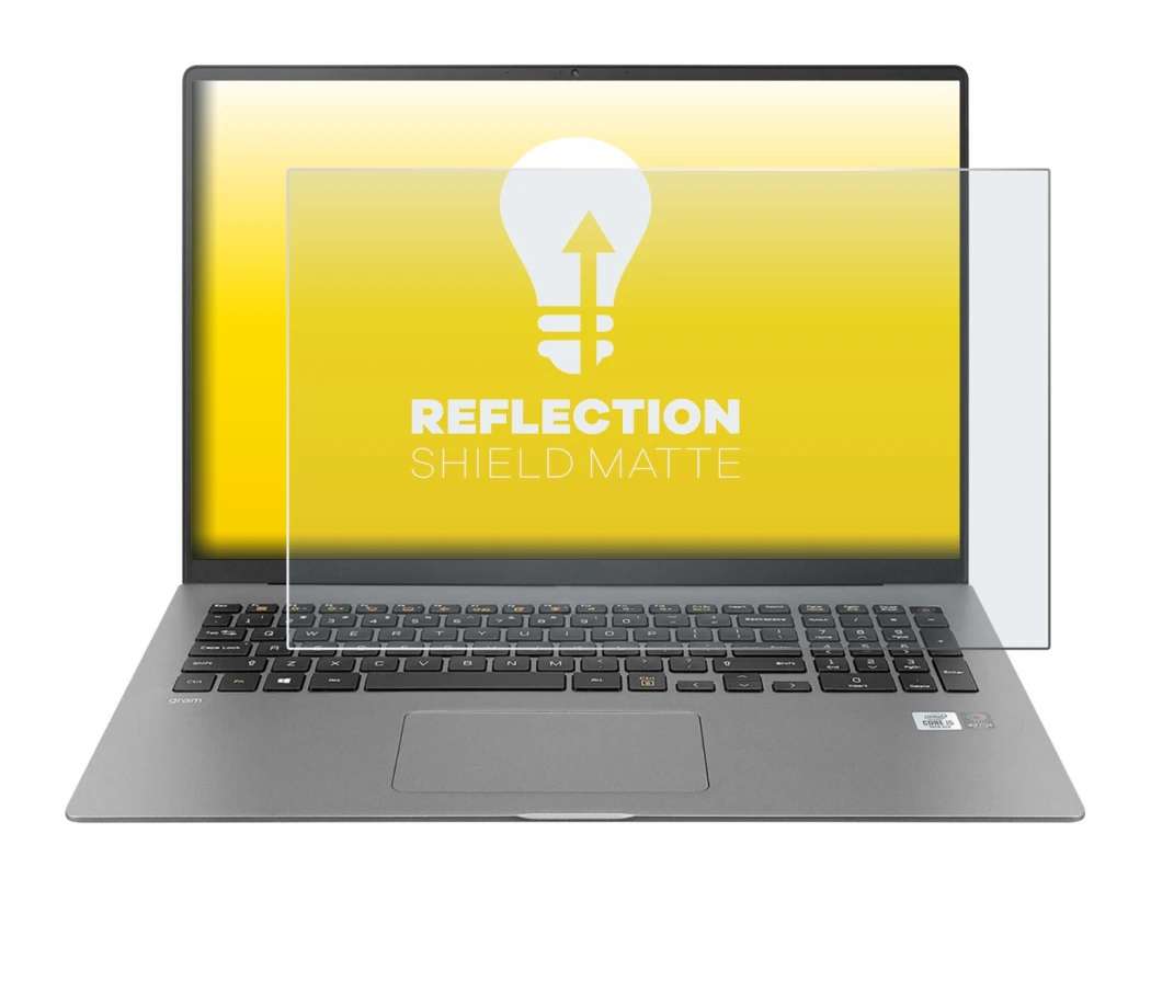 Image de l'appareil LG gram 17'' 2021 avec une grande variété de protections d'écran.