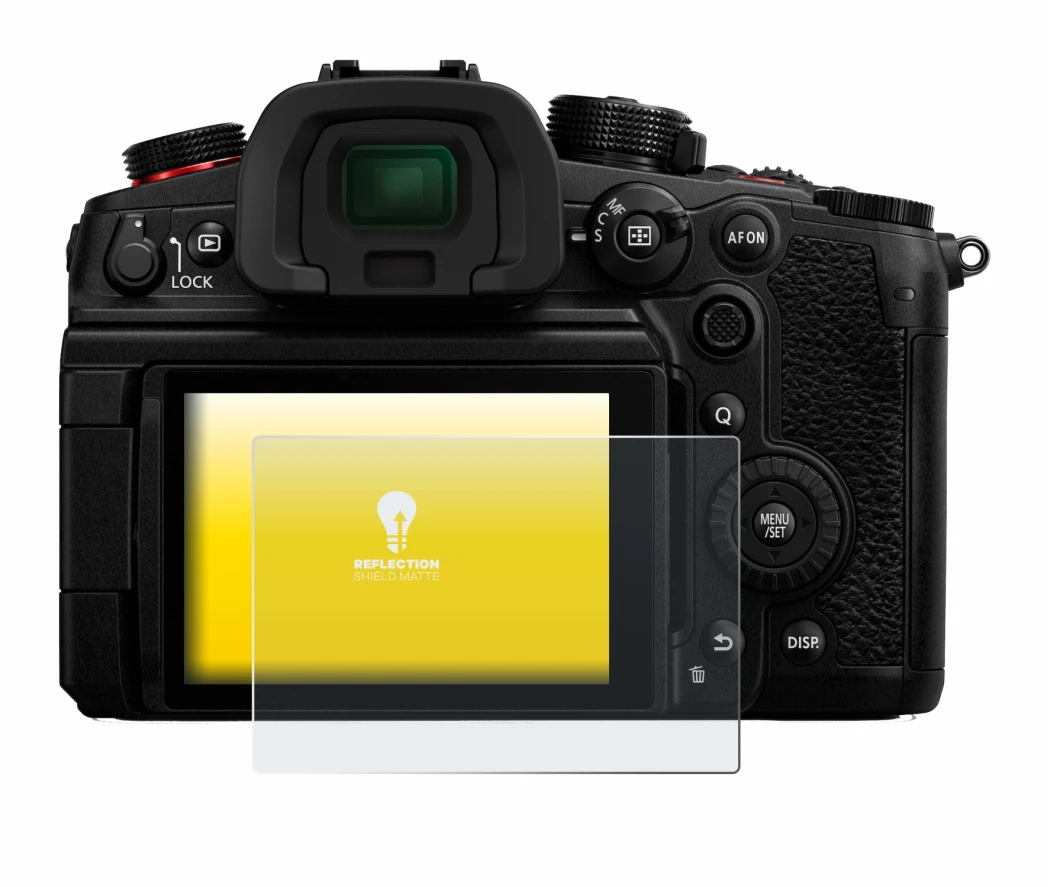 Image de l'appareil Panasonic Lumix DC-GH6 avec une grande variété de protections d'écran.