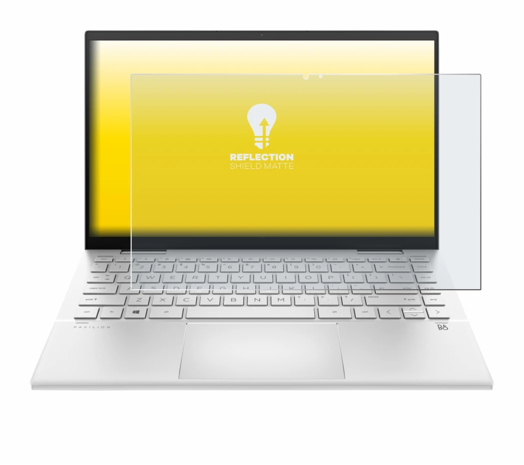 Image de l'appareil HP Pavilion x360 (14-dyX) avec une grande variété de protections d'écran.