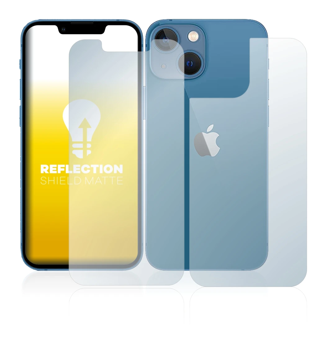 Image de l'appareil Apple iPhone 13 mini (Avant+Arrière) avec une grande variété de protections d'écran.