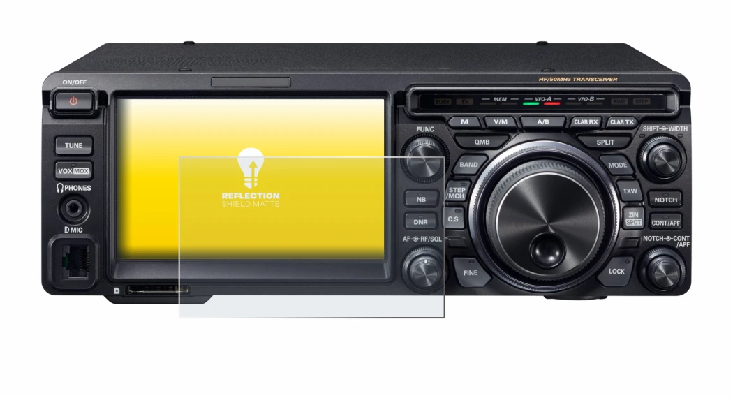 Image de l'appareil Yaesu FT-DX10 avec une grande variété de protections d'écran.